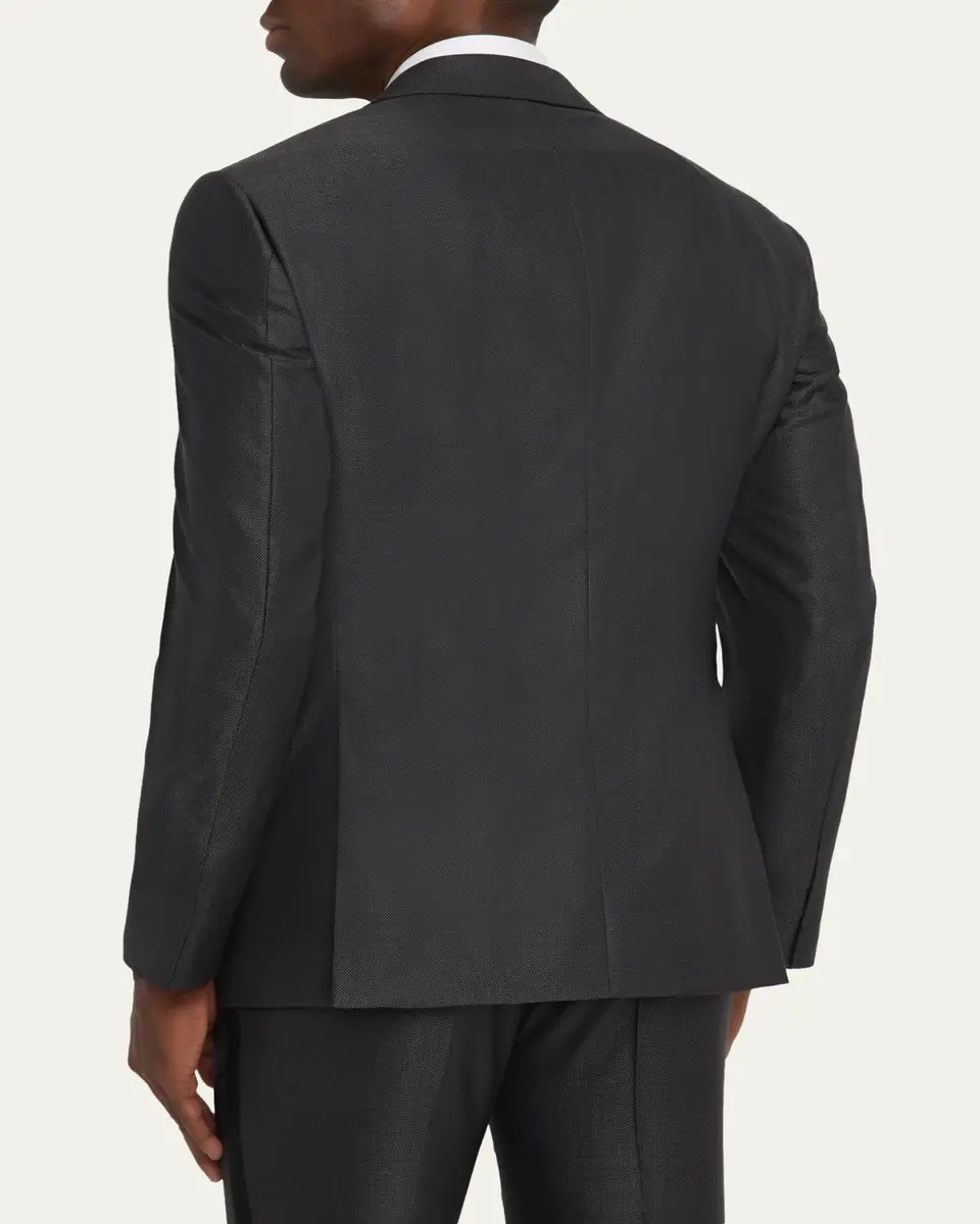Giorgio Armani Men's Micro-Dot Silk Peak Lapel Tuxedo | Thumbnail 5 Giorgio Armani Men's Micro-Dot Silk Peak Lapel Tuxedo | Thumbnail 5