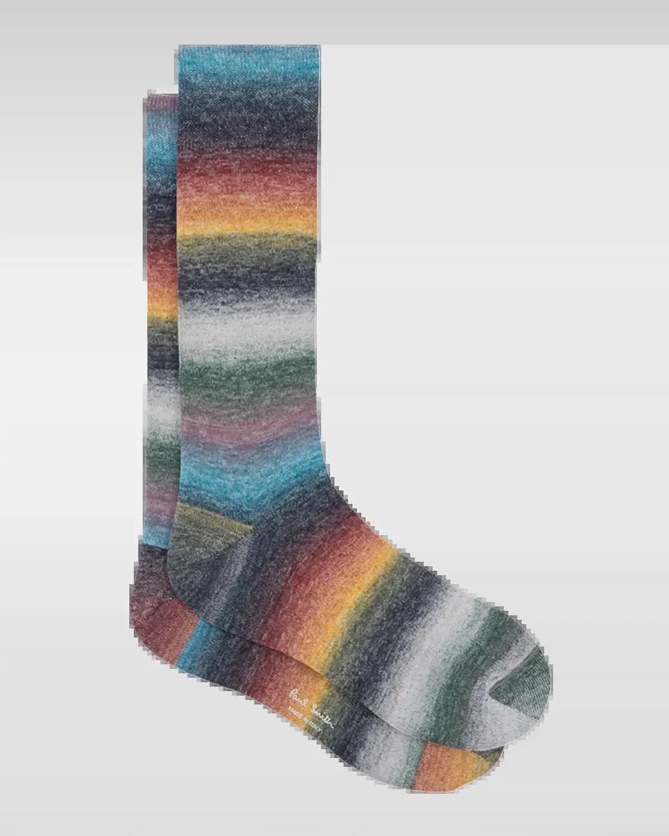 Paul Smith Men's Signature Ombre Stripe Crew Socks | Thumbnail 2 Paul Smith Men's Signature Ombre Stripe Crew Socks | Thumbnail 2