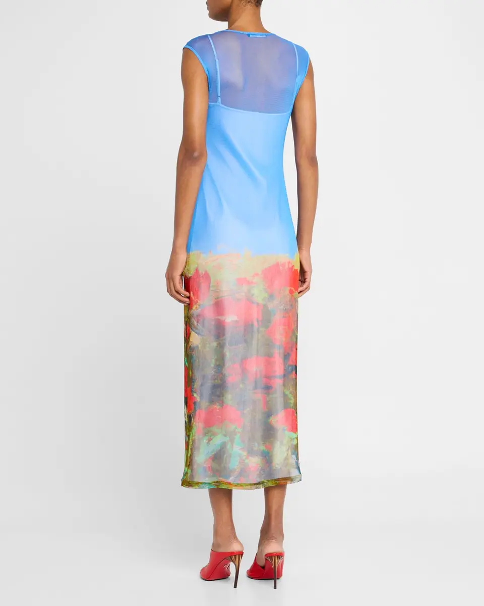 Wynn Hamlyn Printed Mesh Maxi Dress | Thumbnail 3 Wynn Hamlyn Printed Mesh Maxi Dress | Thumbnail 3