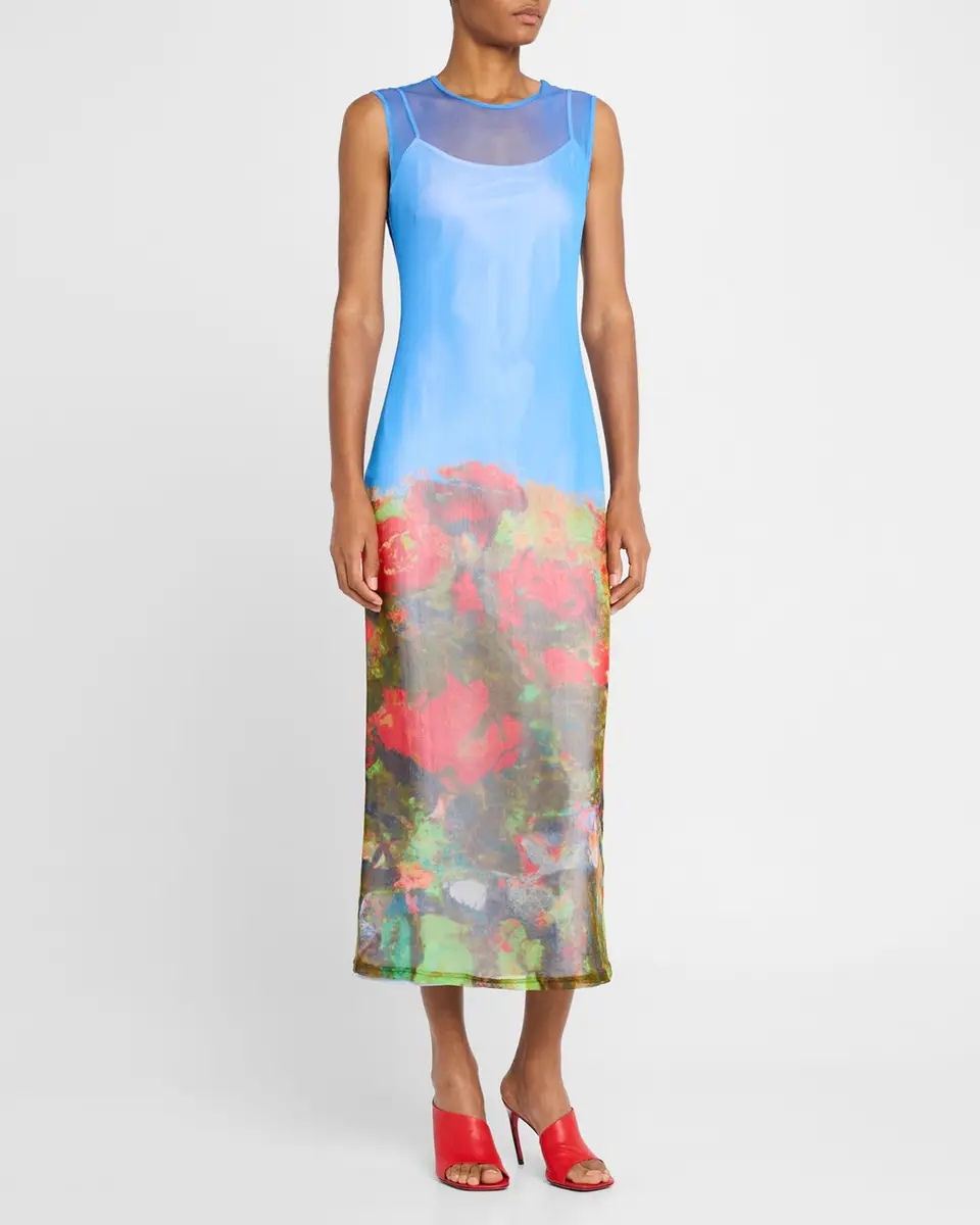 Wynn Hamlyn Printed Mesh Maxi Dress | Thumbnail 4 Wynn Hamlyn Printed Mesh Maxi Dress | Thumbnail 4