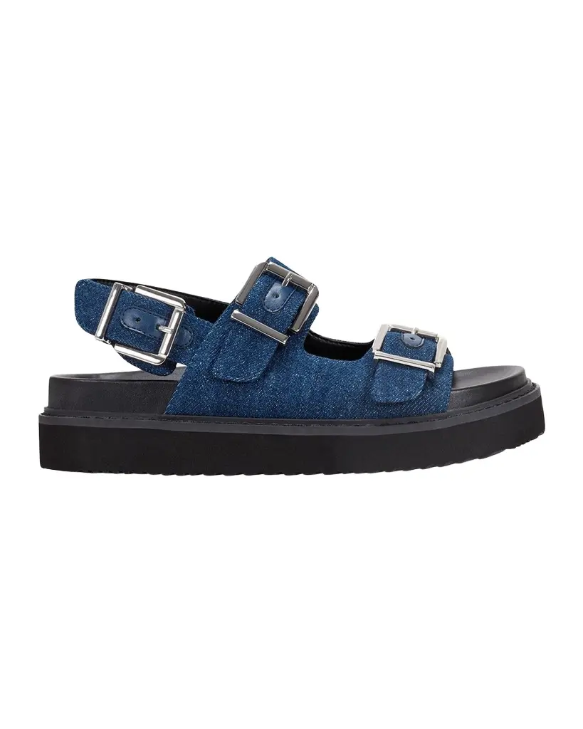 Marc Fisher LTD Agenda Denim Dual-Buckle Slingback Sandals | Image 1 Marc Fisher LTD Agenda Denim Dual-Buckle Slingback Sandals | Image 1