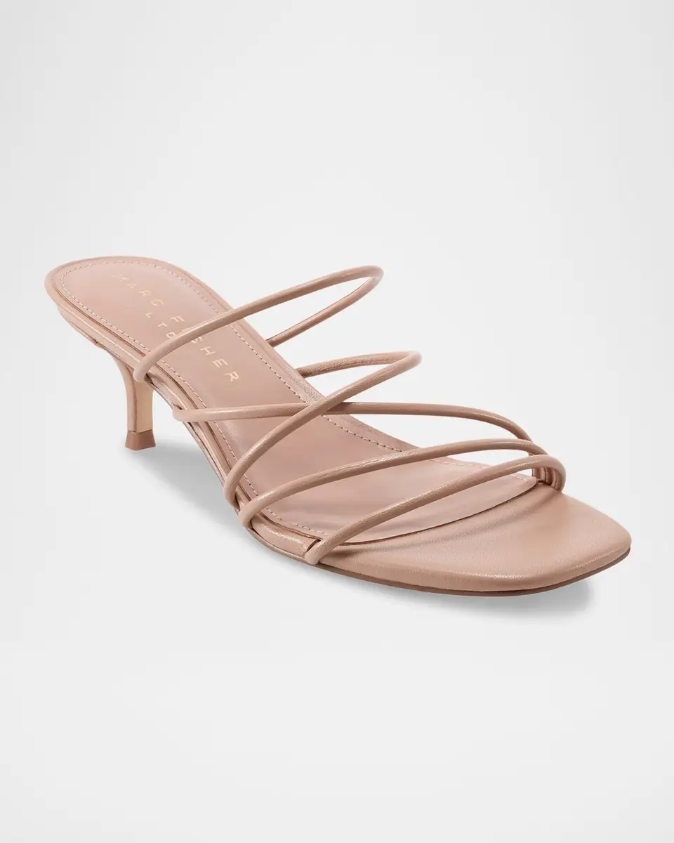 Marc Fisher LTD Banna Strappy Leather Kitten Slide Sandals | Thumbnail 2 Marc Fisher LTD Banna Strappy Leather Kitten Slide Sandals | Thumbnail 2