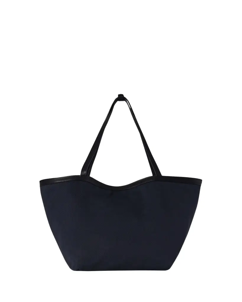 The Row Park Leather-Trim Reversible Tote Bag in Cotton Twill | Image 1 The Row Park Leather-Trim Reversible Tote Bag in Cotton Twill | Image 1