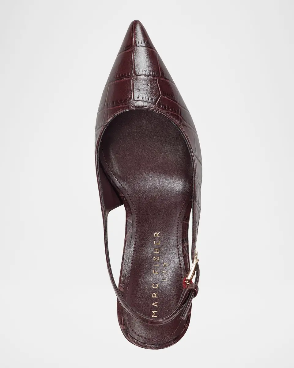 Marc Fisher LTD Dorie Croc-Embossed Leather Slingback Pumps | Thumbnail 4 Marc Fisher LTD Dorie Croc-Embossed Leather Slingback Pumps | Thumbnail 4
