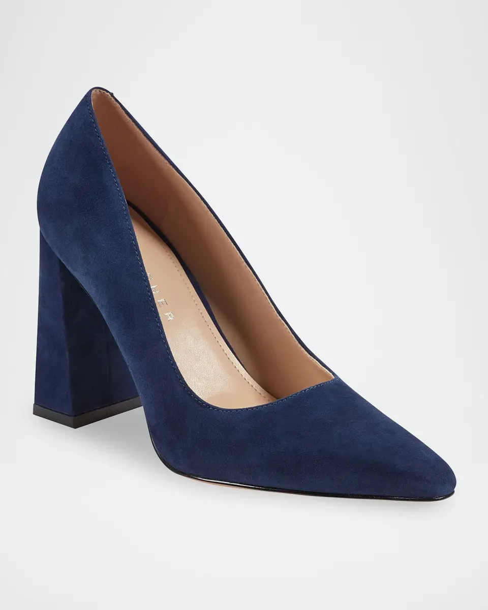 Marc Fisher LTD Minny Suede Snip Toe Block-Heel Pumps | Thumbnail 2 Marc Fisher LTD Minny Suede Snip Toe Block-Heel Pumps | Thumbnail 2