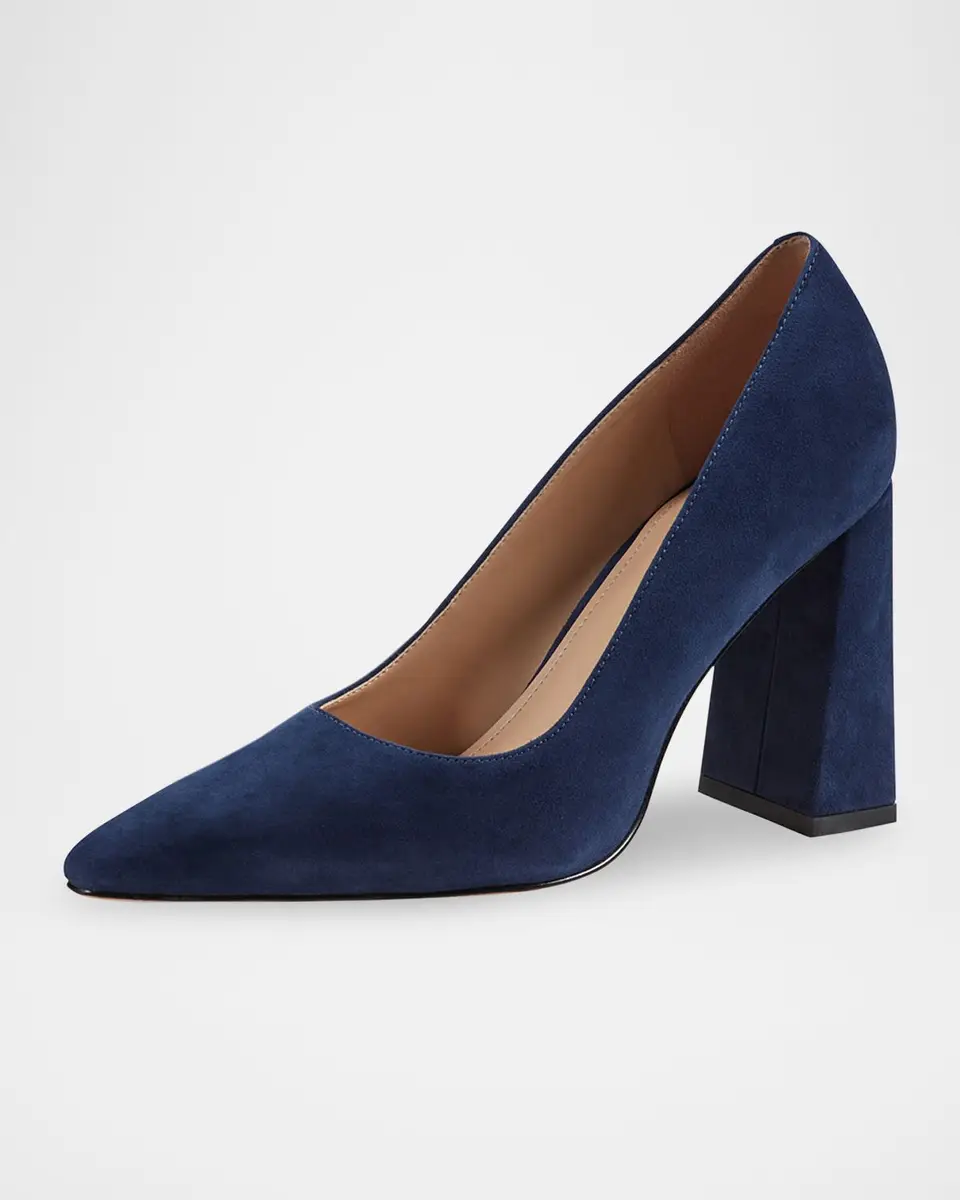 Marc Fisher LTD Minny Suede Snip Toe Block-Heel Pumps | Thumbnail 3 Marc Fisher LTD Minny Suede Snip Toe Block-Heel Pumps | Thumbnail 3