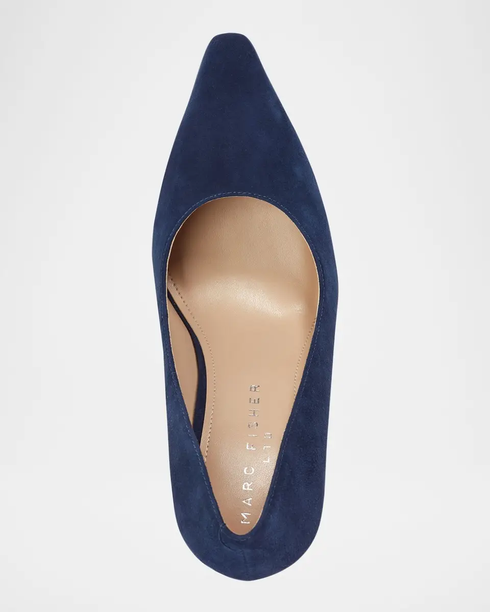 Marc Fisher LTD Minny Suede Snip Toe Block-Heel Pumps | Thumbnail 4 Marc Fisher LTD Minny Suede Snip Toe Block-Heel Pumps | Thumbnail 4