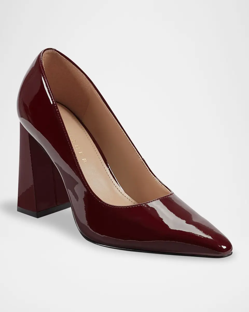 Marc Fisher LTD Minny Patent Leather Snip Toe Block-Heel Pumps | Thumbnail 2 Marc Fisher LTD Minny Patent Leather Snip Toe Block-Heel Pumps | Thumbnail 2