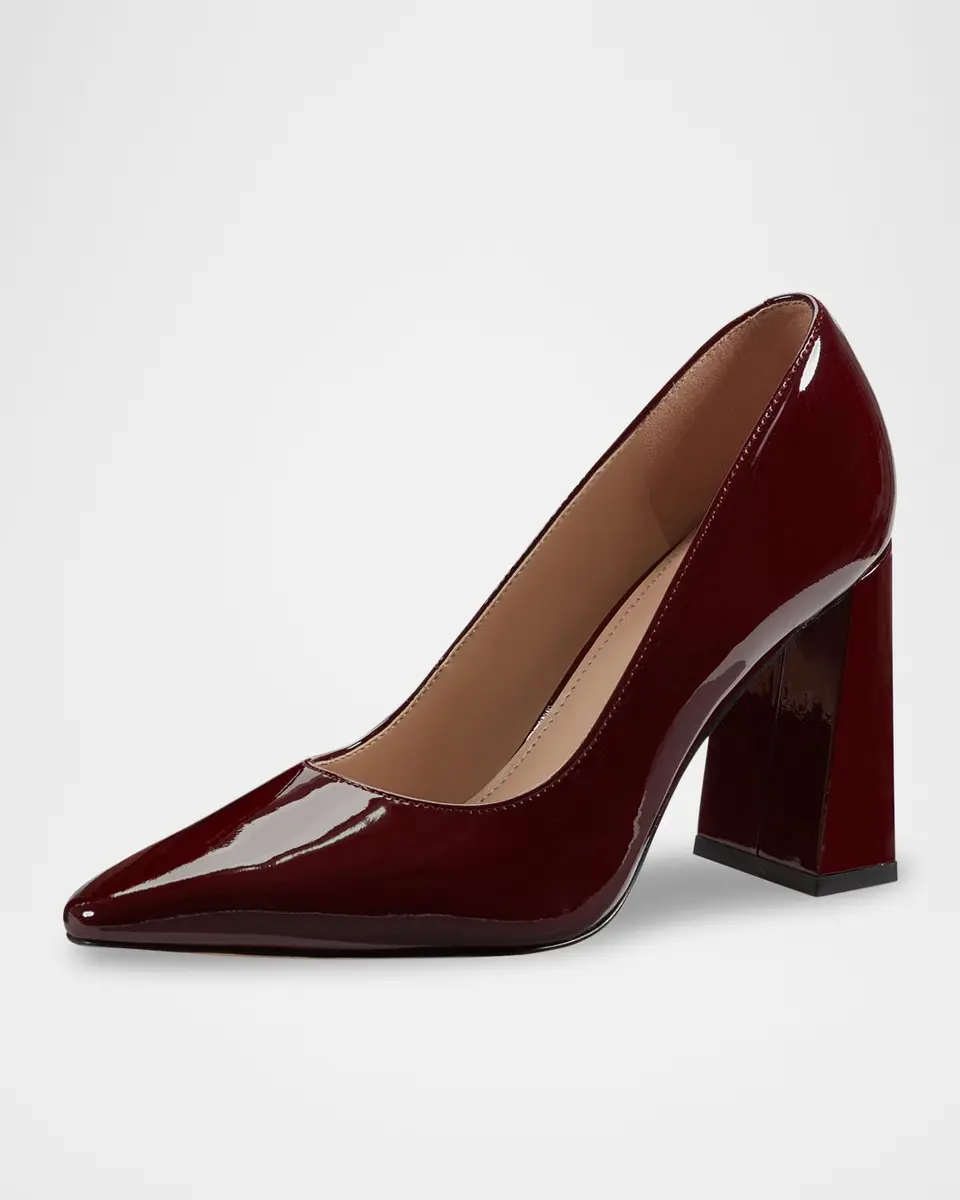 Marc Fisher LTD Minny Patent Leather Snip Toe Block-Heel Pumps | Thumbnail 3 Marc Fisher LTD Minny Patent Leather Snip Toe Block-Heel Pumps | Thumbnail 3
