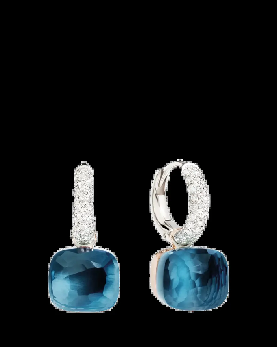 Pomellato Nudo 18K London Blue Topaz Earrings with Diamonds | Thumbnail 2