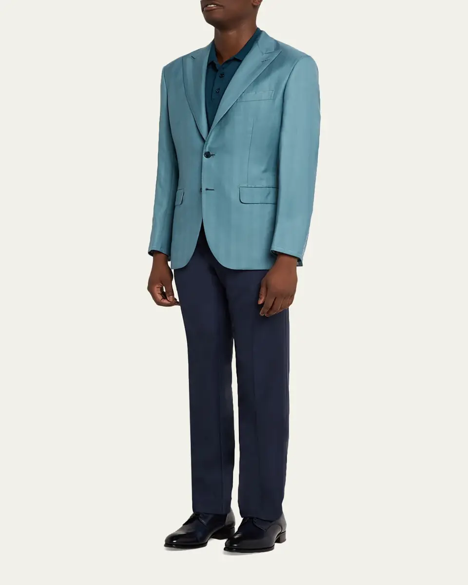 Brioni Men's Plume Cashmere Single-Breasted Blazer | Thumbnail 2 Brioni Men's Plume Cashmere Single-Breasted Blazer | Thumbnail 2
