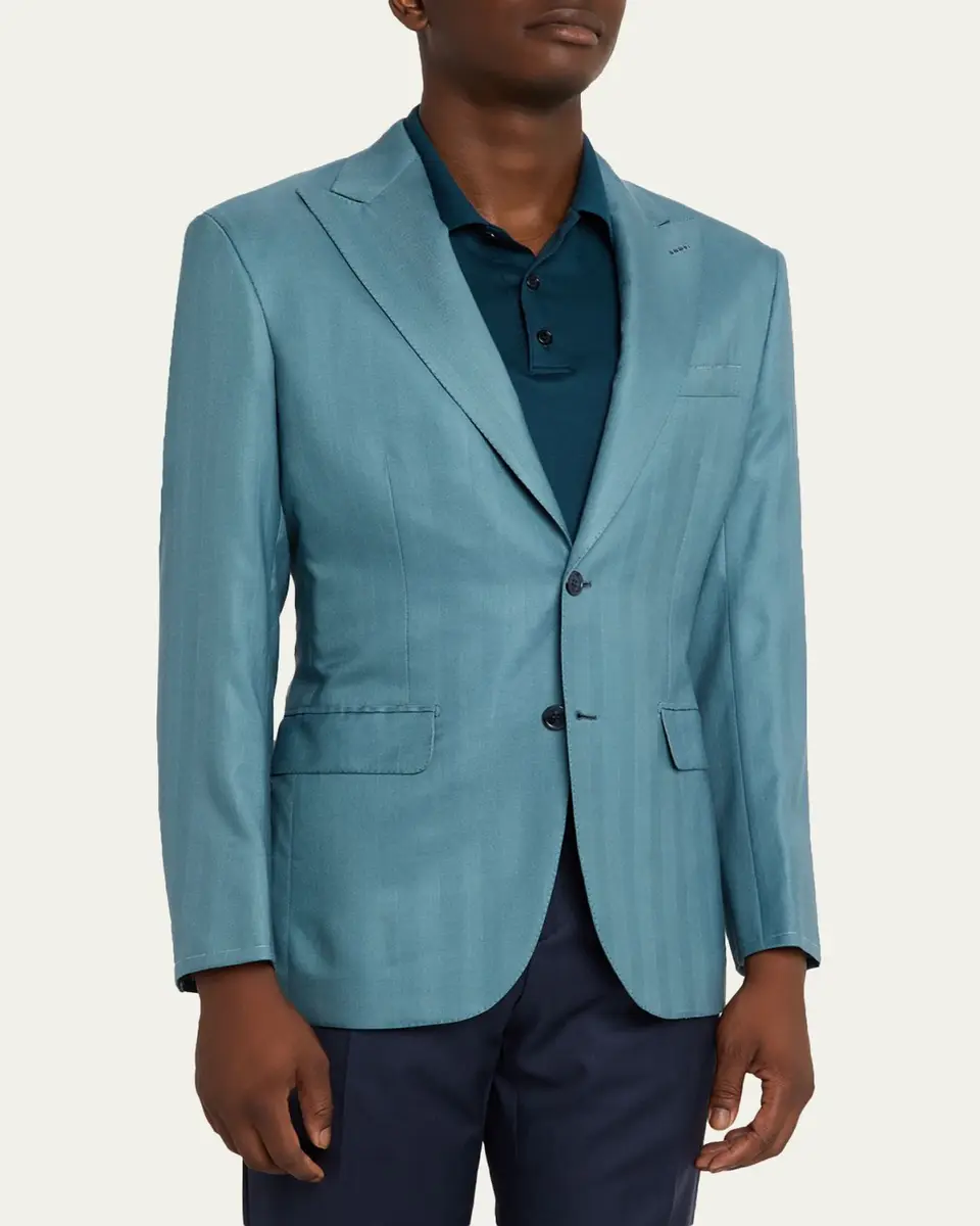 Brioni Men's Plume Cashmere Single-Breasted Blazer | Thumbnail 4 Brioni Men's Plume Cashmere Single-Breasted Blazer | Thumbnail 4
