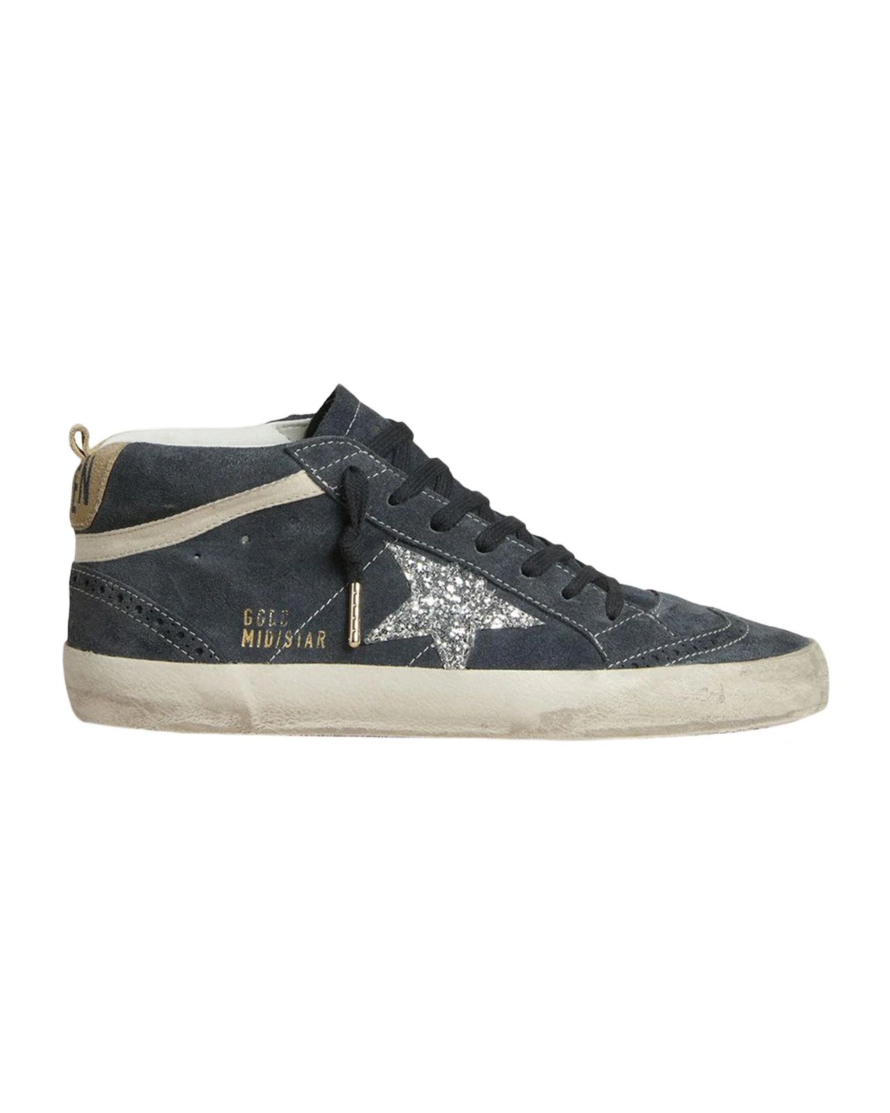 Golden Goose Mid Star Suede Wing-Tip Sneakers