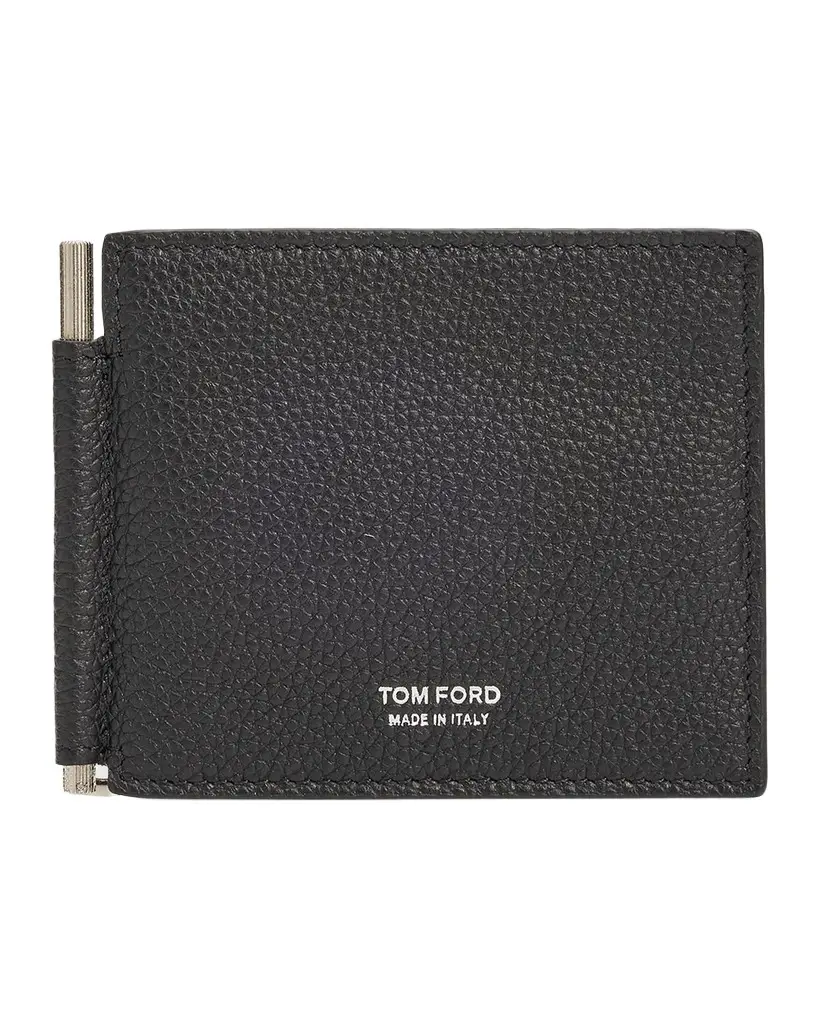 Men's T-Line Leather Money Clip Wallet Men's T-Line Leather Money Clip Wallet