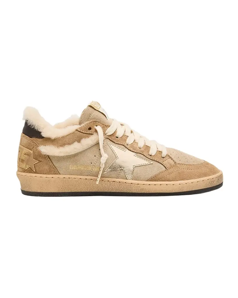 Golden Goose Ball Star Shearling-Lined Suede Low-Top Sneakers | Image 1 Golden Goose Ball Star Shearling-Lined Suede Low-Top Sneakers | Image 1