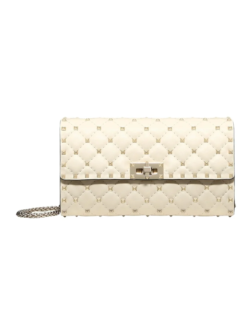 Quilted Rockstud Leather Shoulder Bag Quilted Rockstud Leather Shoulder Bag