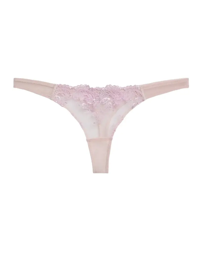 Kiki de Montparnasse Juliette Embroidered Low-Rise Lace Thong | Image 1 Kiki de Montparnasse Juliette Embroidered Low-Rise Lace Thong | Image 1
