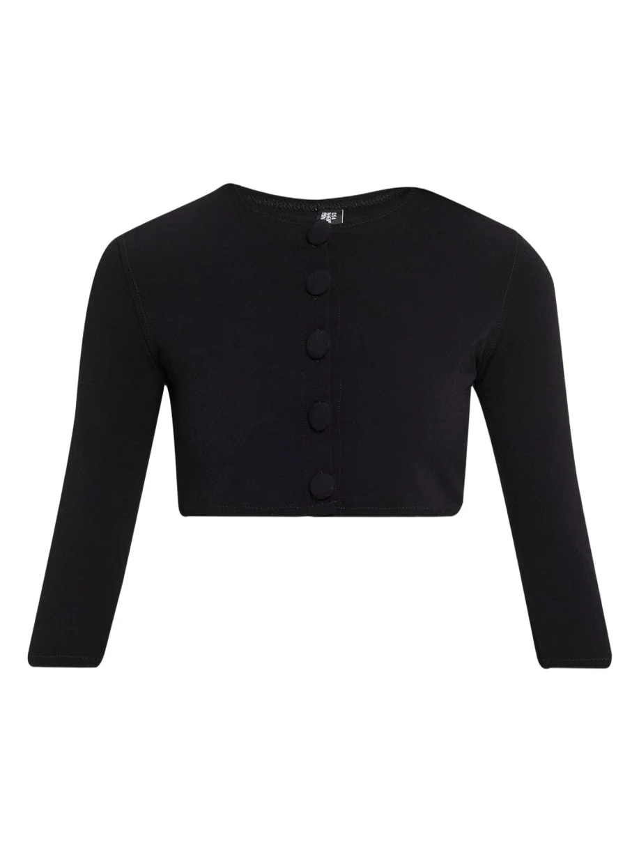 Crepe Cropped Cardigan