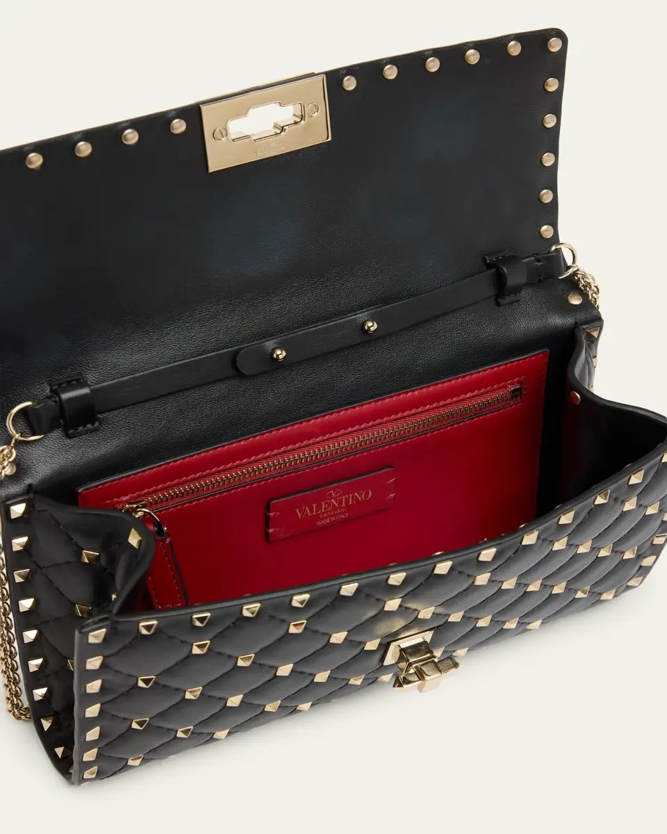 Valentino Garavani Quilted Rockstud Leather Shoulder Bag | Thumbnail 4 Valentino Garavani Quilted Rockstud Leather Shoulder Bag | Thumbnail 4
