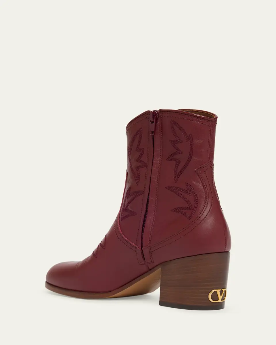 Valentino Garavani 40mm Bard Embroidered Leather Ankle Boots | Thumbnail 4 Valentino Garavani 40mm Bard Embroidered Leather Ankle Boots | Thumbnail 4