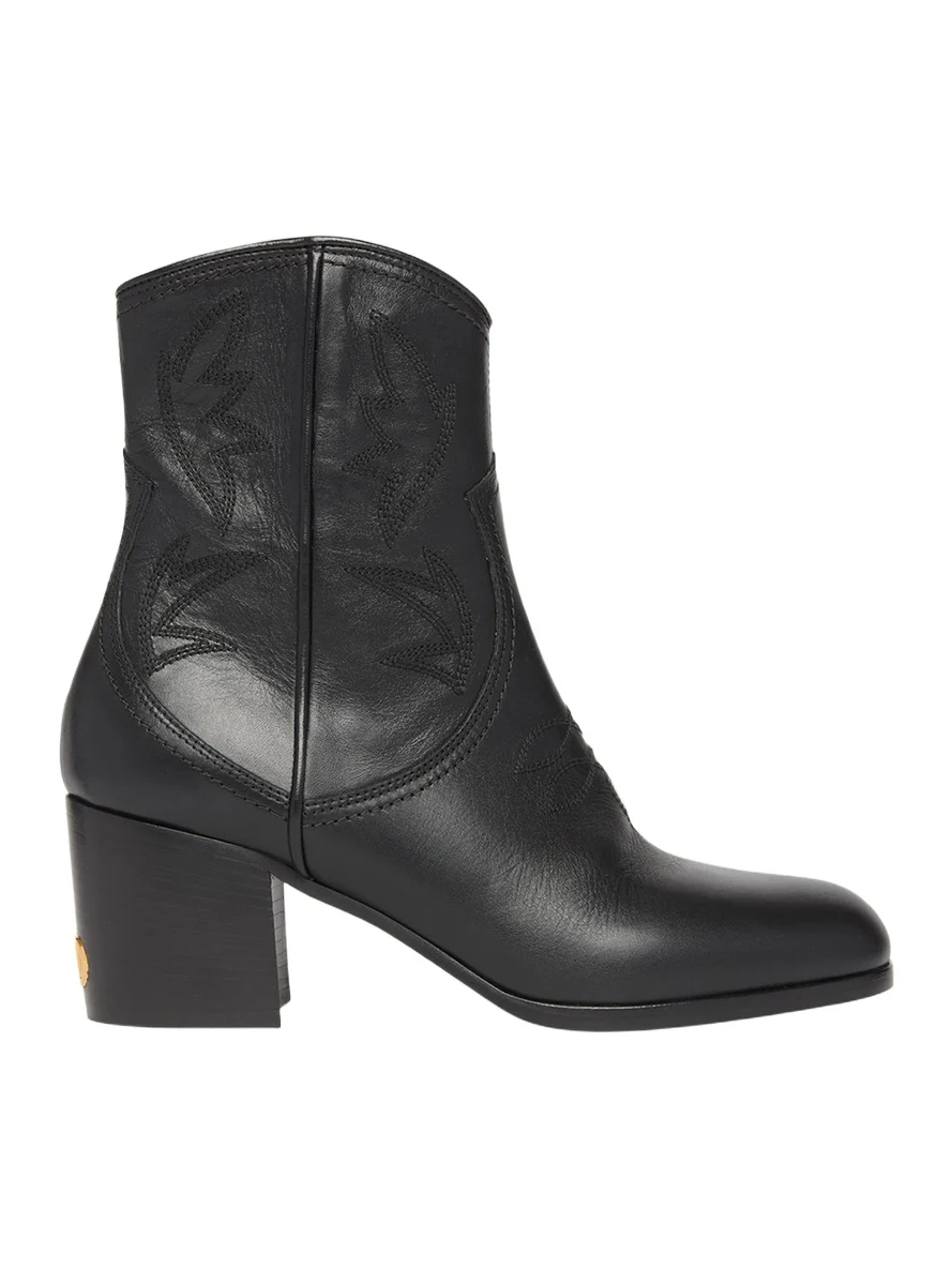 Valentino Garavani 40mm Bard Embroidered Leather Ankle Boots