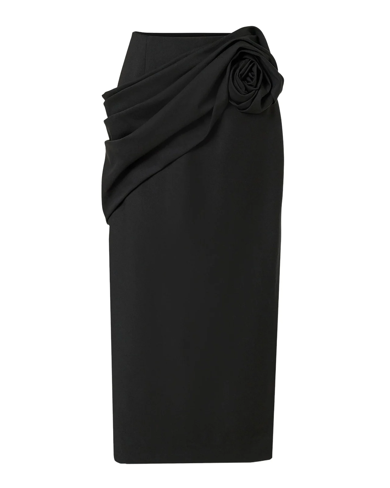 Draped Rose Slit Midi Skirt Draped Rose Slit Midi Skirt