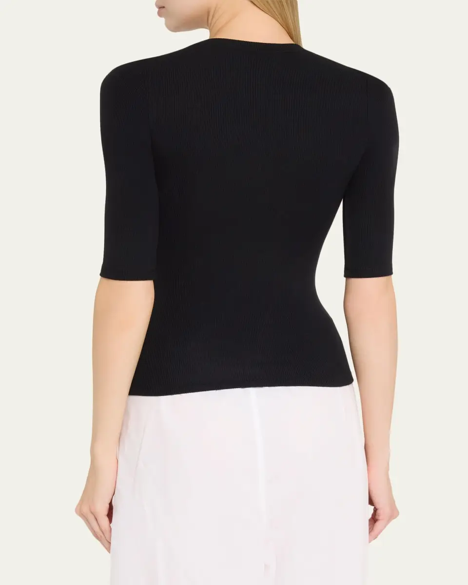 Jamie Haller The Rib Elbow-Sleeve Crew T-Shirt | Thumbnail 3