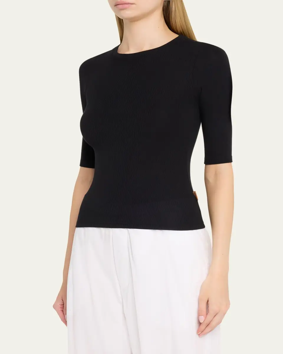Jamie Haller The Rib Elbow-Sleeve Crew T-Shirt | Thumbnail 4
