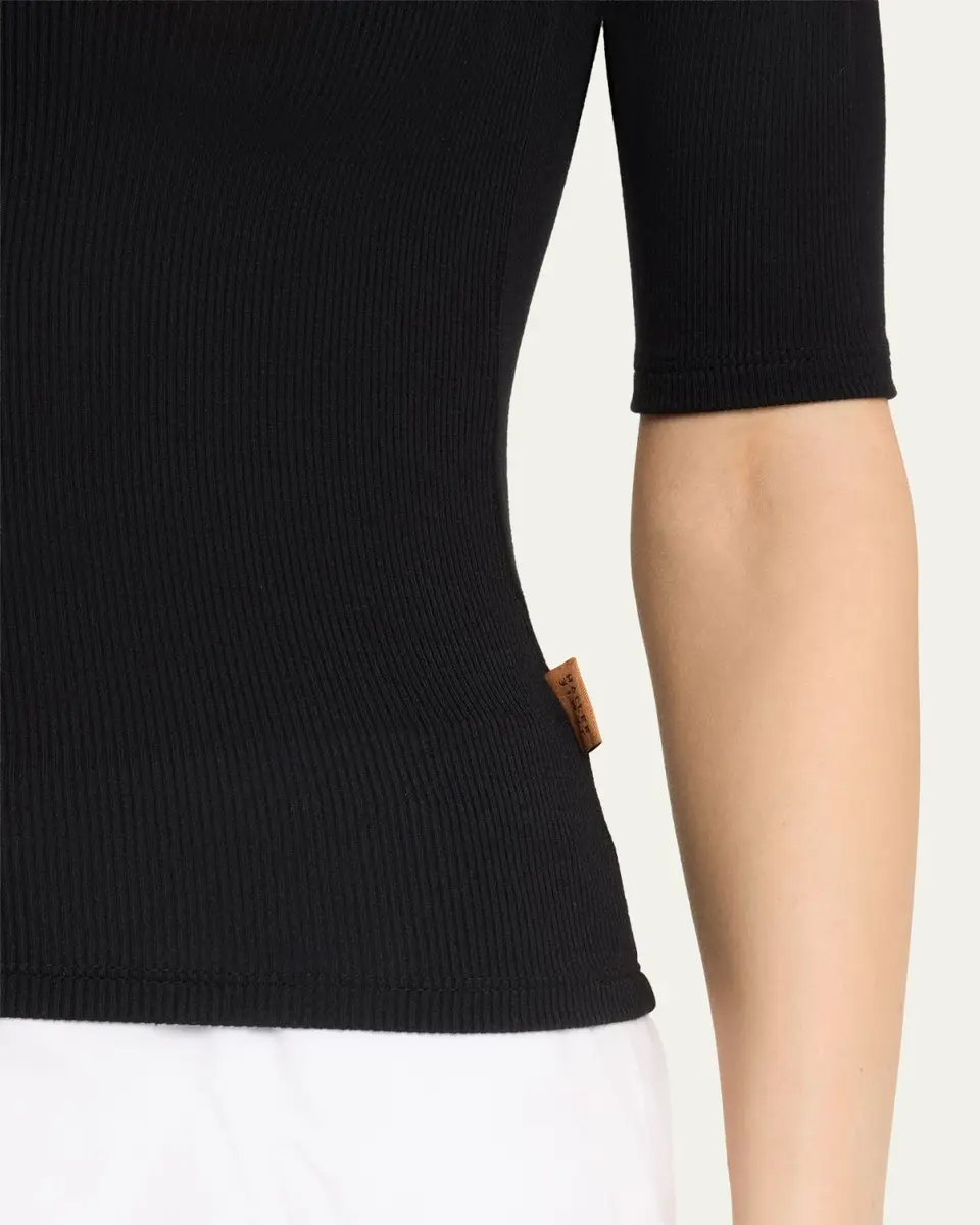 Jamie Haller The Rib Elbow-Sleeve Crew T-Shirt | Thumbnail 5