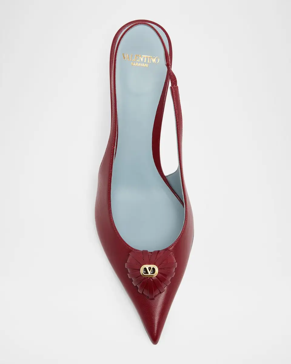 Valentino Garavani 75mm Coeur Royal Leather Slingback Pumps | Thumbnail 4 Valentino Garavani 75mm Coeur Royal Leather Slingback Pumps | Thumbnail 4