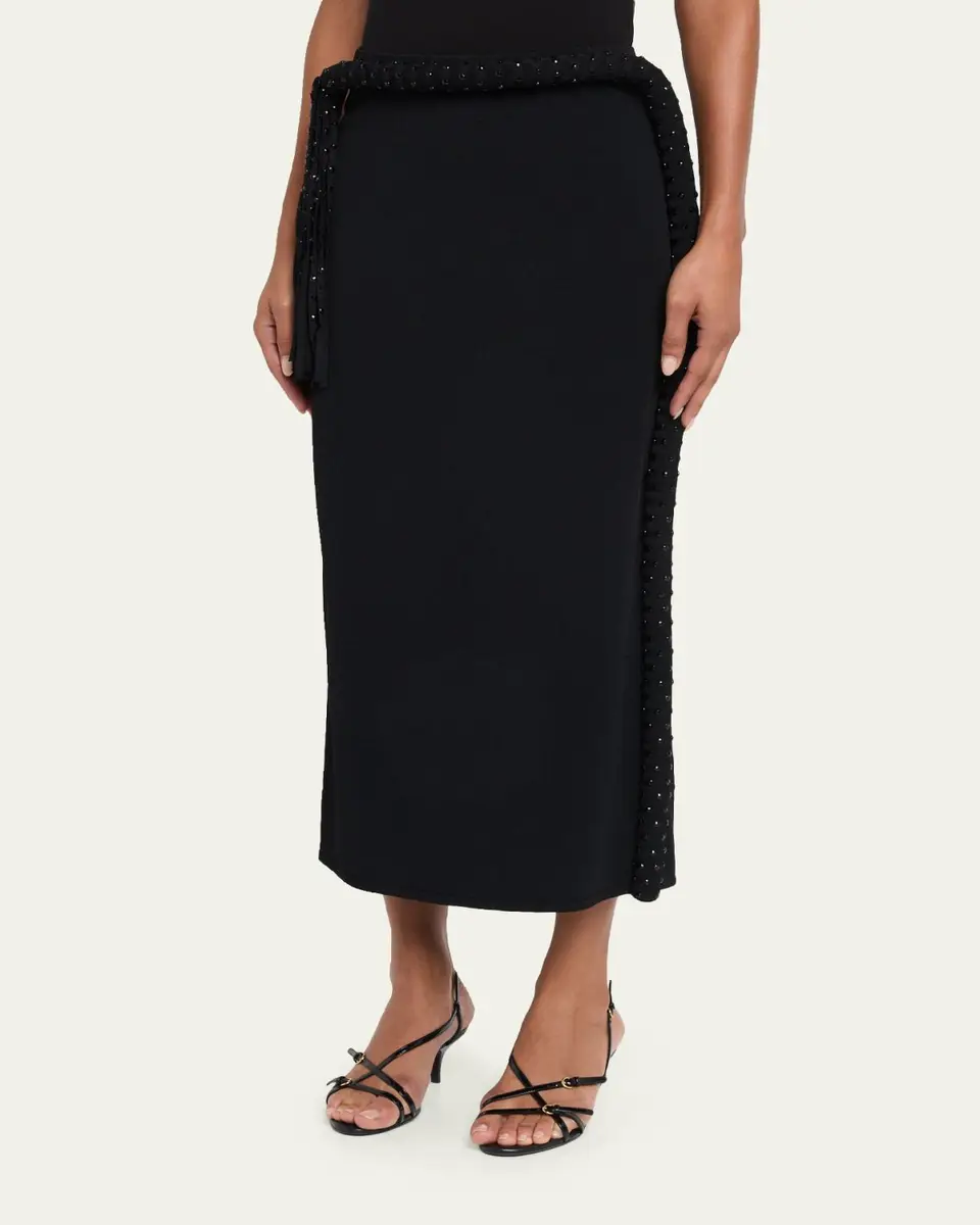 Diotima Mane Fringe Embellished Midi Skirt | Thumbnail 4 Diotima Mane Fringe Embellished Midi Skirt | Thumbnail 4