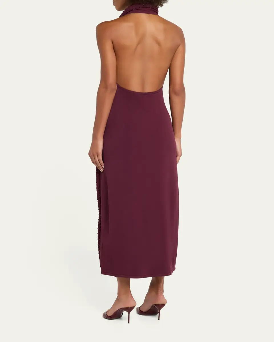 Diotima Mane Embellished Halter Midi Dress | Thumbnail 3 Diotima Mane Embellished Halter Midi Dress | Thumbnail 3