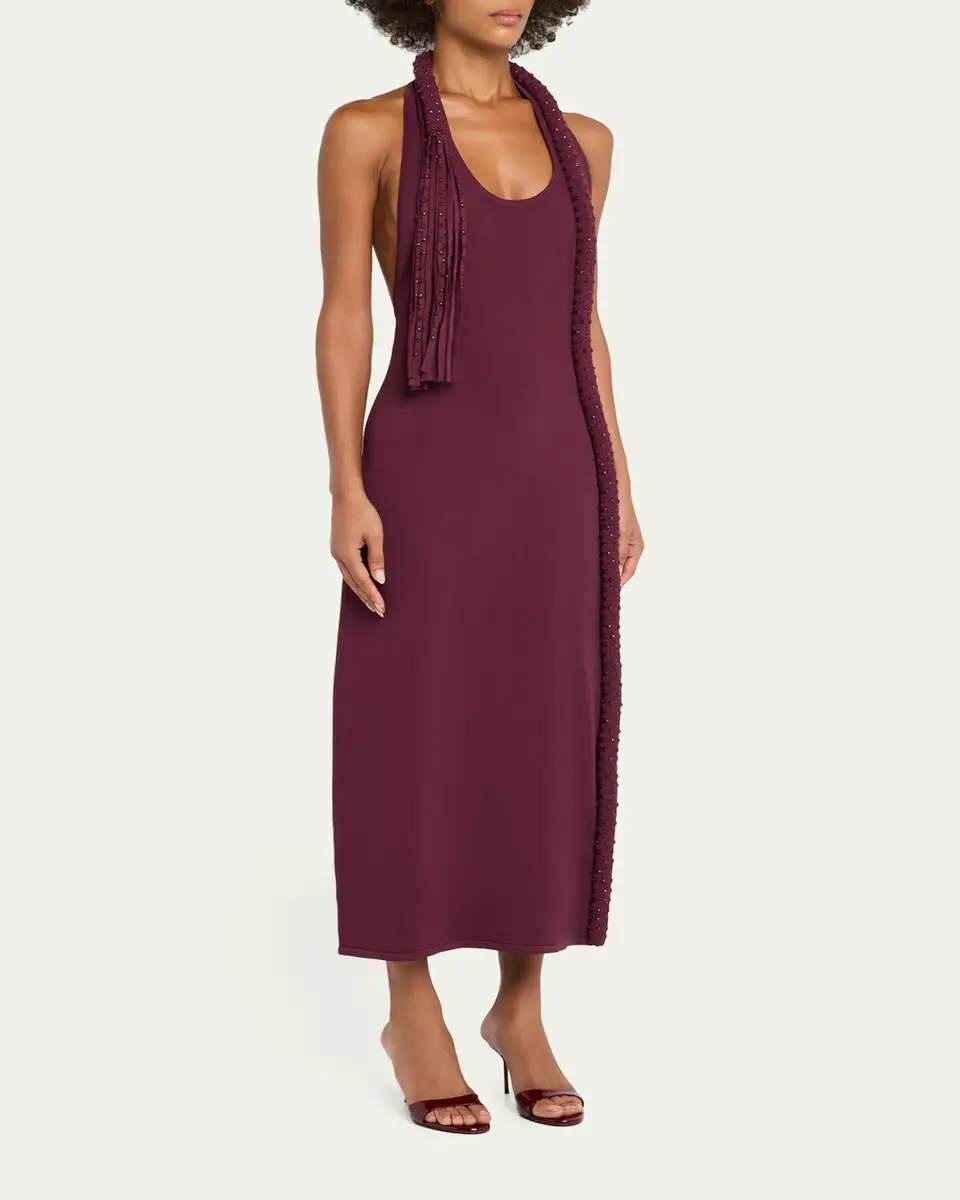 Diotima Mane Embellished Halter Midi Dress | Thumbnail 4 Diotima Mane Embellished Halter Midi Dress | Thumbnail 4