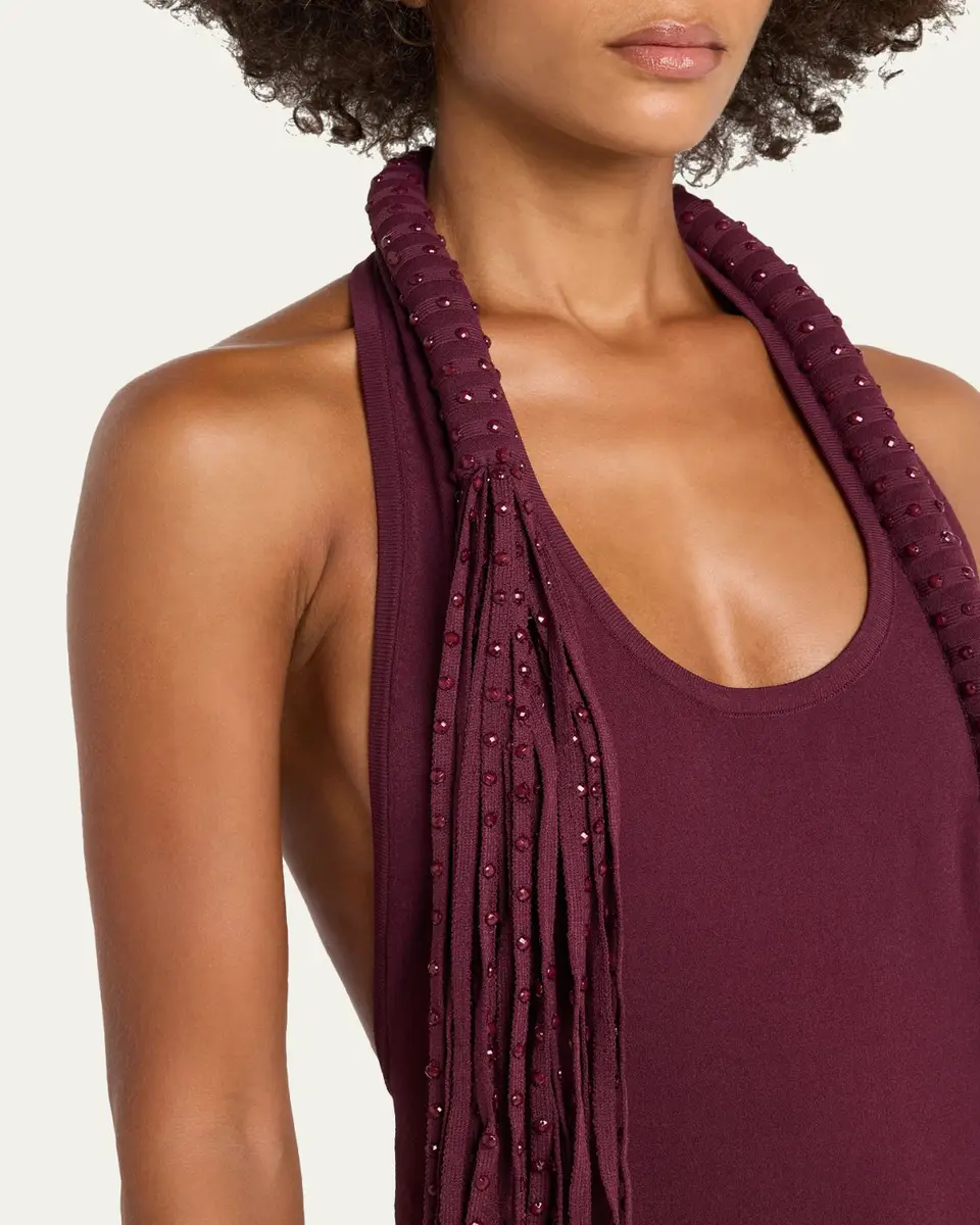 Diotima Mane Embellished Halter Midi Dress | Thumbnail 5 Diotima Mane Embellished Halter Midi Dress | Thumbnail 5