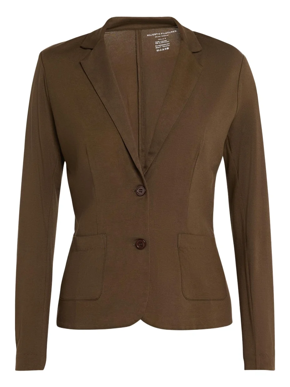 MAJESTIC FILATURES Soft Touch Two-Button Blazer