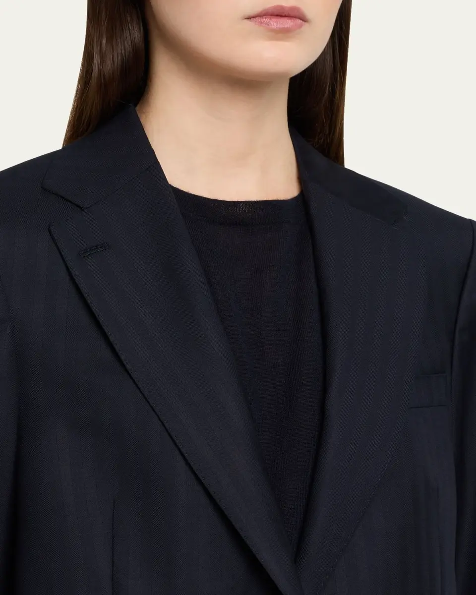 OFFICINE GÉNÉRALE Edona Italian Herringbone Wool Tailored Jacket | Thumbnail 5