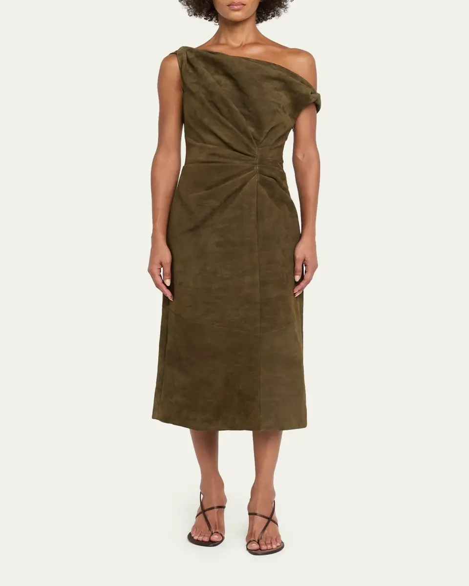 Proenza Schouler Kaelin Off-The-Shoulder Suede Mini Dress | Thumbnail 2