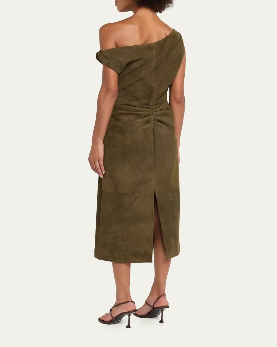 Proenza Schouler Kaelin Off-The-Shoulder Suede Mini Dress | Thumbnail 3
