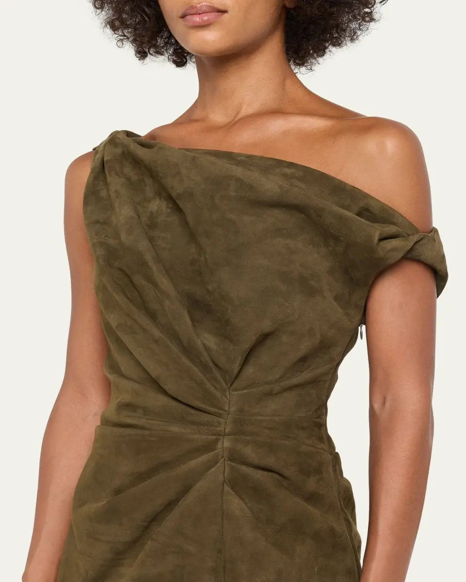 Proenza Schouler Kaelin Off-The-Shoulder Suede Mini Dress | Thumbnail 5