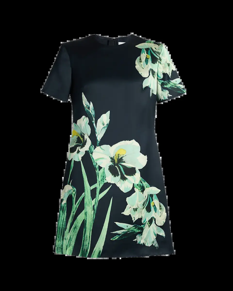 Erdem Floral Duchess Satin Mini Dress | Thumbnail 2 Erdem Floral Duchess Satin Mini Dress | Thumbnail 2