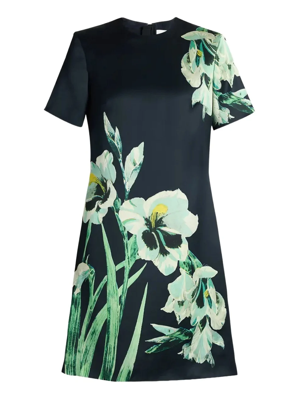 Erdem Floral Duchess Satin Mini Dress