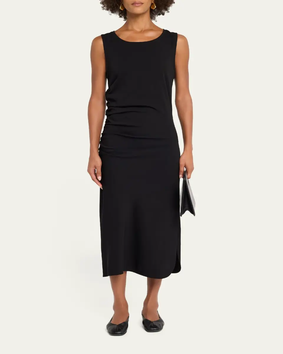 OFFICINE GÉNÉRALE Inae Stretch Viscose Midi Dress | Thumbnail 2 OFFICINE GÉNÉRALE Inae Stretch Viscose Midi Dress | Thumbnail 2
