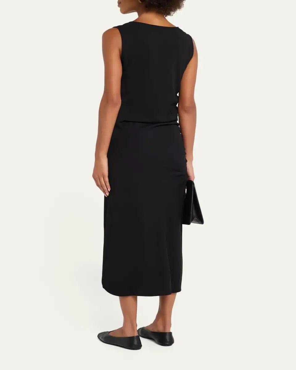 OFFICINE GÉNÉRALE Inae Stretch Viscose Midi Dress | Thumbnail 3 OFFICINE GÉNÉRALE Inae Stretch Viscose Midi Dress | Thumbnail 3