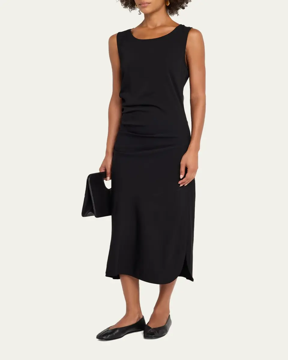 OFFICINE GÉNÉRALE Inae Stretch Viscose Midi Dress | Thumbnail 4 OFFICINE GÉNÉRALE Inae Stretch Viscose Midi Dress | Thumbnail 4