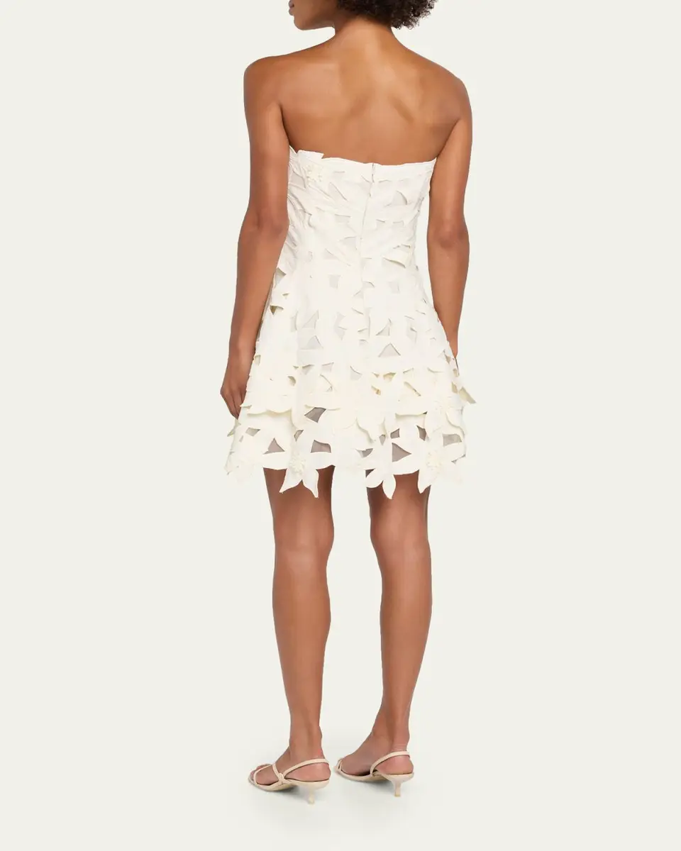 Simkhai Miri Floral Embroidered Mini Dress | Thumbnail 3 Simkhai Miri Floral Embroidered Mini Dress | Thumbnail 3