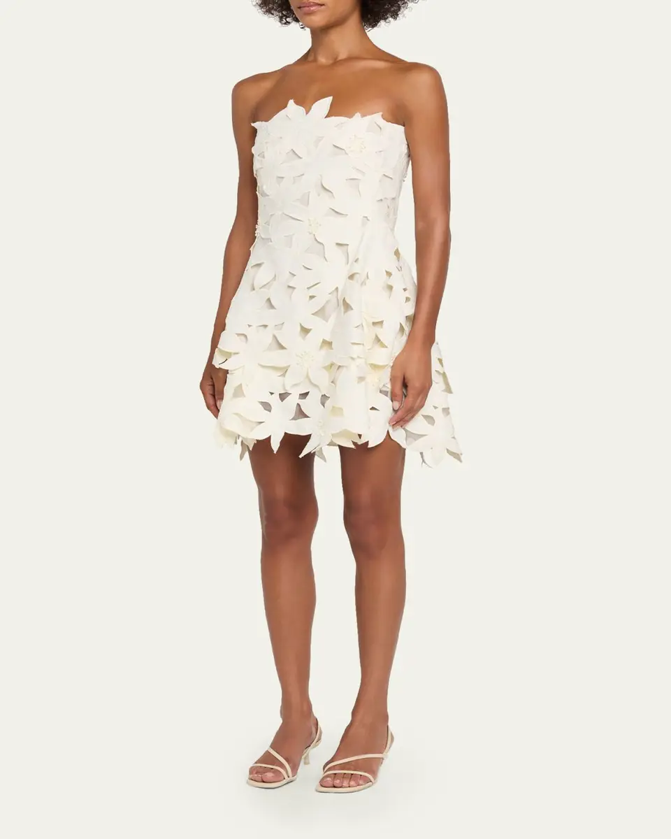 Simkhai Miri Floral Embroidered Mini Dress | Thumbnail 4 Simkhai Miri Floral Embroidered Mini Dress | Thumbnail 4