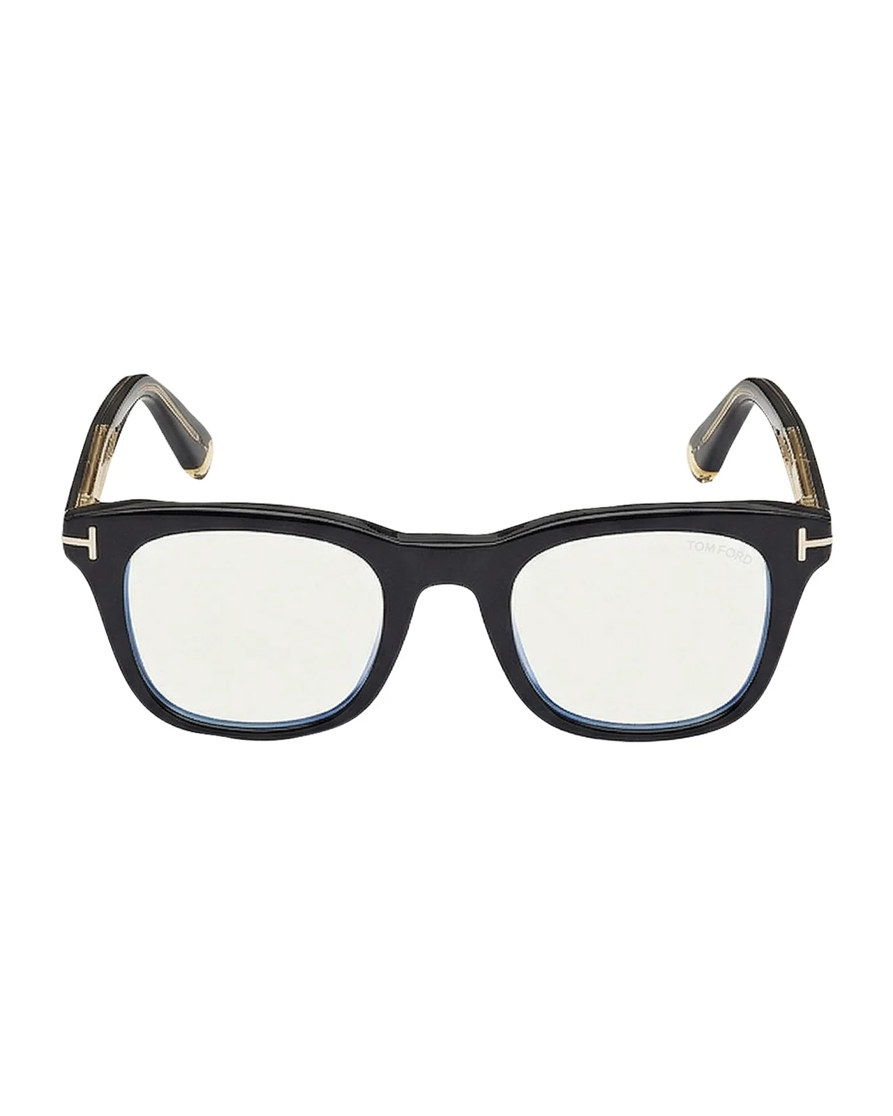 Tom Ford Men's Acetate Square Blue-Block Optical Frames