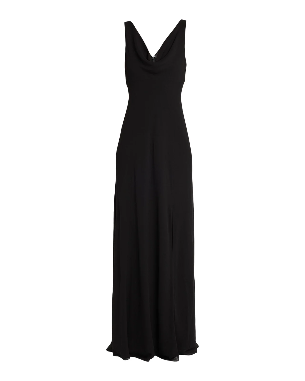 Plunging Cowl-Neck Sleeveless Crepe Gown