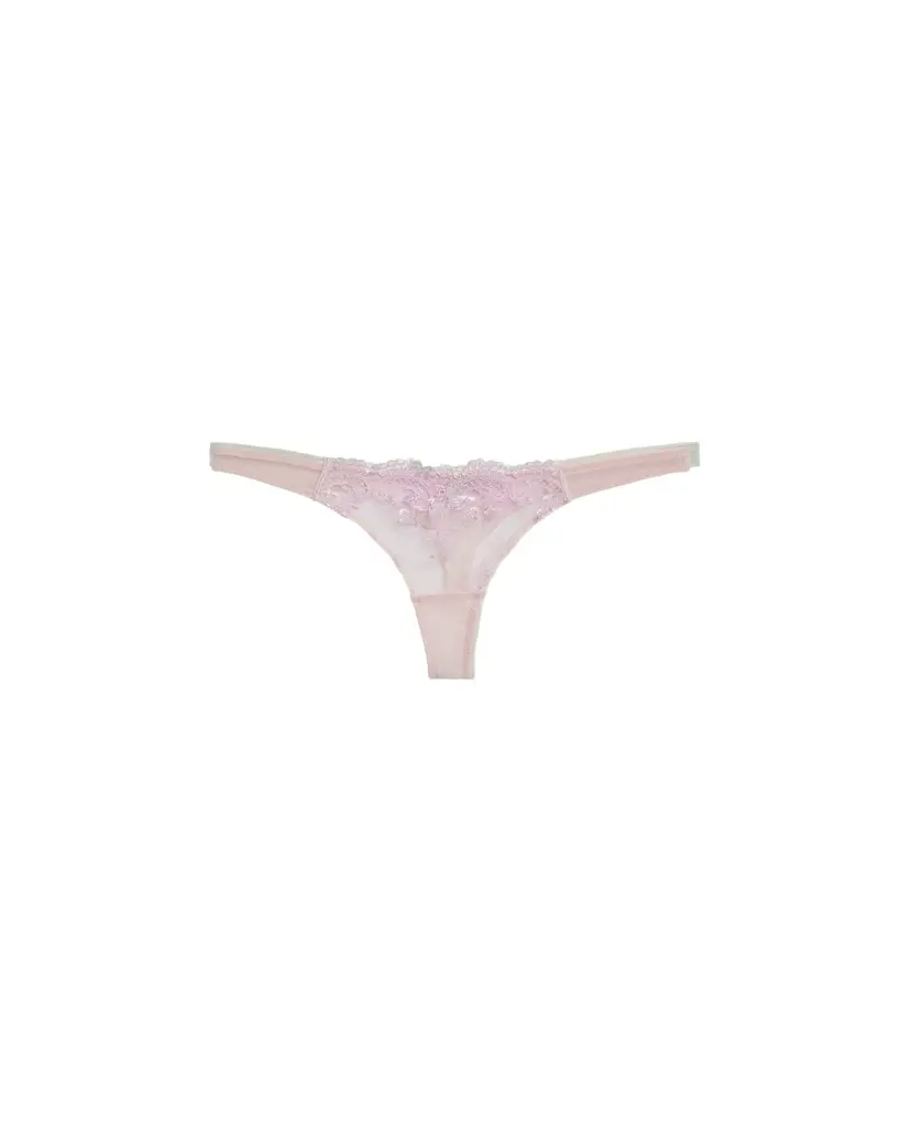 Kiki de Montparnasse Juliette Embroidered Low-Rise Lace Thong | Image 1 Kiki de Montparnasse Juliette Embroidered Low-Rise Lace Thong | Image 1