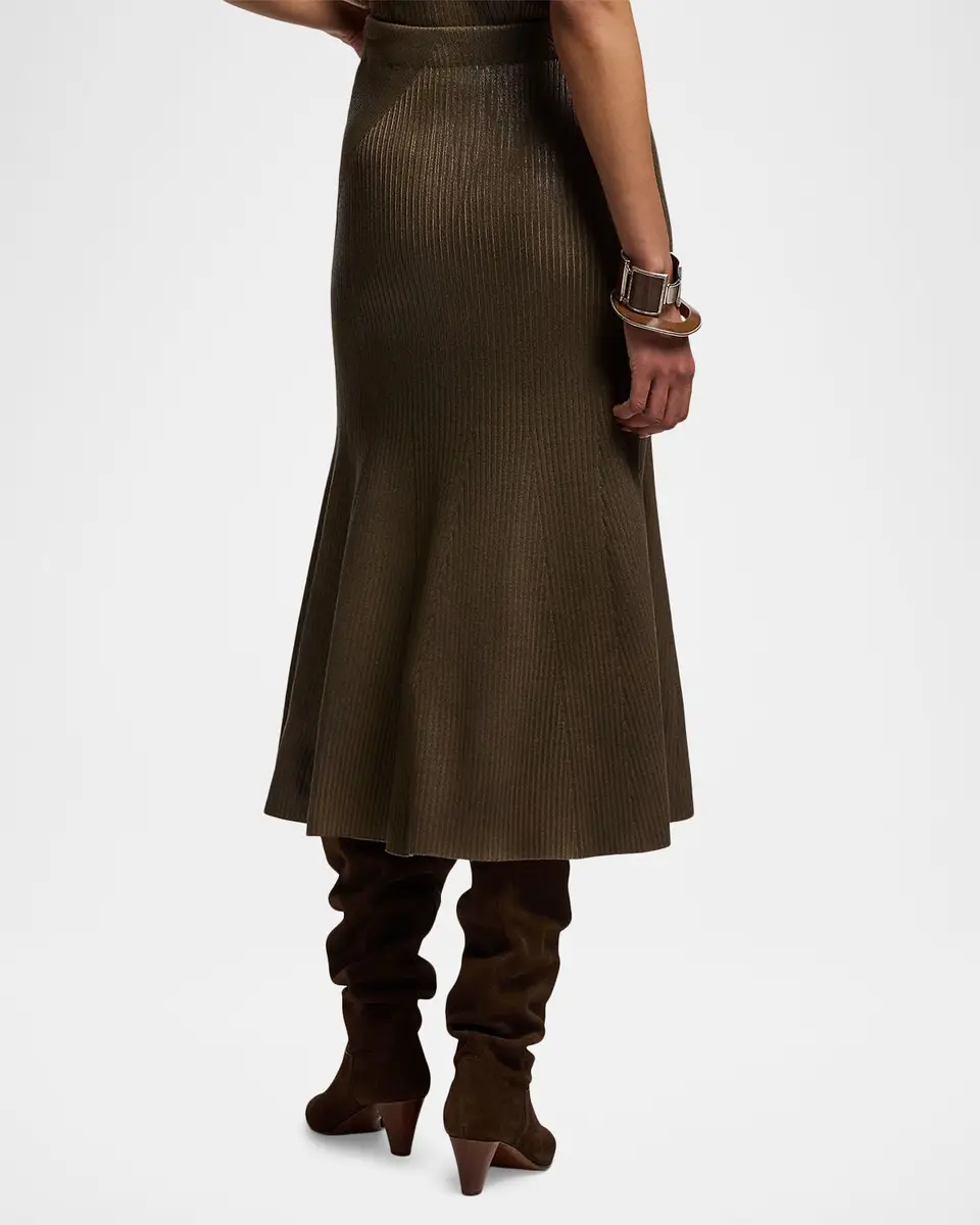 Ralph Lauren Collection Adrianna Foiled Rib-Knit Sweater Skirt | Thumbnail 3 Ralph Lauren Collection Adrianna Foiled Rib-Knit Sweater Skirt | Thumbnail 3